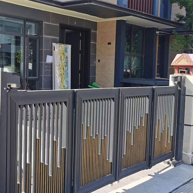 别墅铝艺大门中式铝476合入户金门小区庭院对开铝艺乡新村盗防大