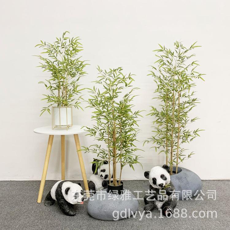 庭真竹子细水竹绿植盆栽假植物院客厅仿饰摆件新中式餐厅LYZI0060