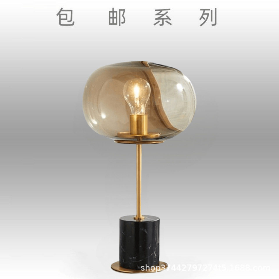 后现代简约大理石台灯创意北欧客厅设计师床头书房玻璃装饰卧室灯