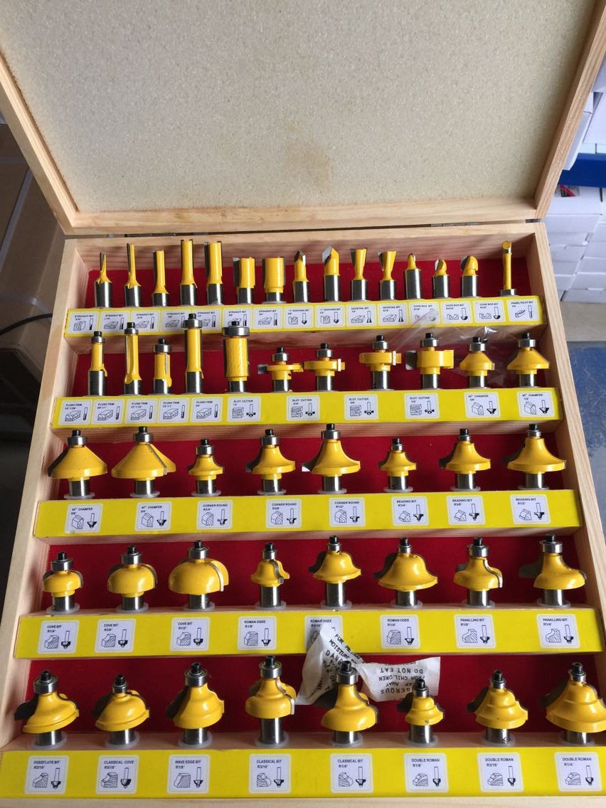 50件套装木工铣刀50PC 木工雕刻机/电木铣/修边机专用8MM柄