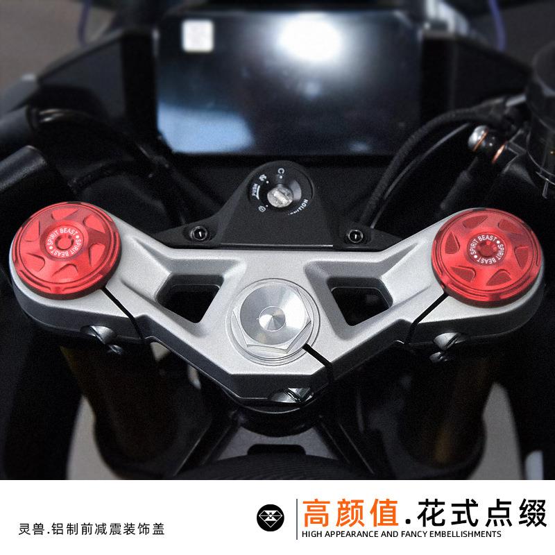 灵兽适用春风450SR前减震装饰盖改装配件250SR前叉避震螺丝盖帽