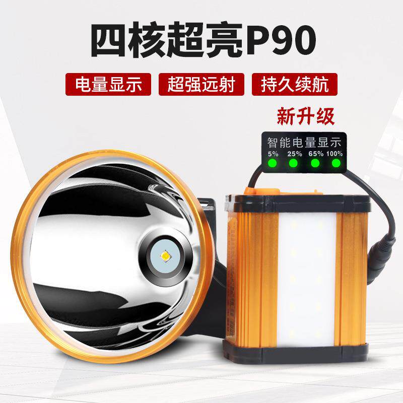 强光充电头灯超亮头戴式远射灯户外夜钓照明大功率手电筒
