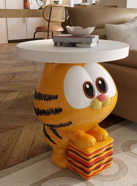 创意沙小菲猫发边加几品客厅可移动角几床头柜落地VCJ托盘软装饰