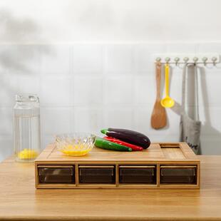 楠竹竹砧木切士菜板板长NZ138形带暗格芝板家用餐厅面方包店收纳