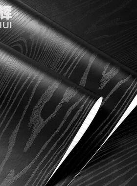 加JMV厚黑色木墙纸纹PC自粘V壁纸衣防柜相框装饰水木门家具翻新贴