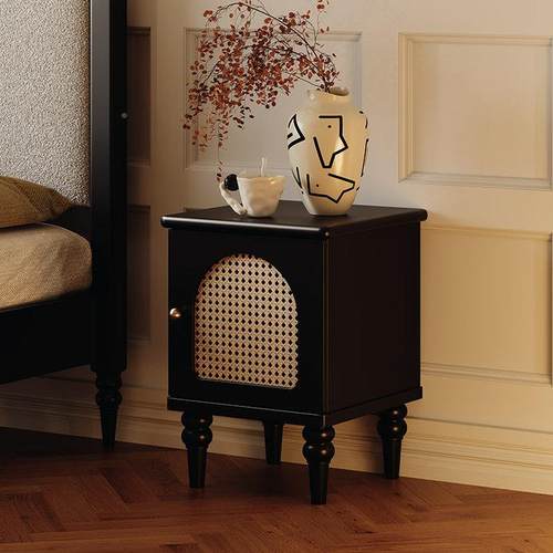 储W6202新款美式法式复古4S301床头卧室实木床小头柜简约家用型收