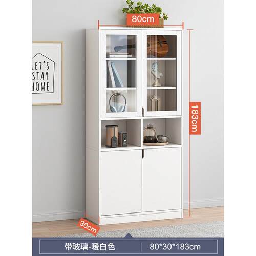 白色3欧式长40/60中G30380宽30*18办公文件/资书料柜家用玻璃门储