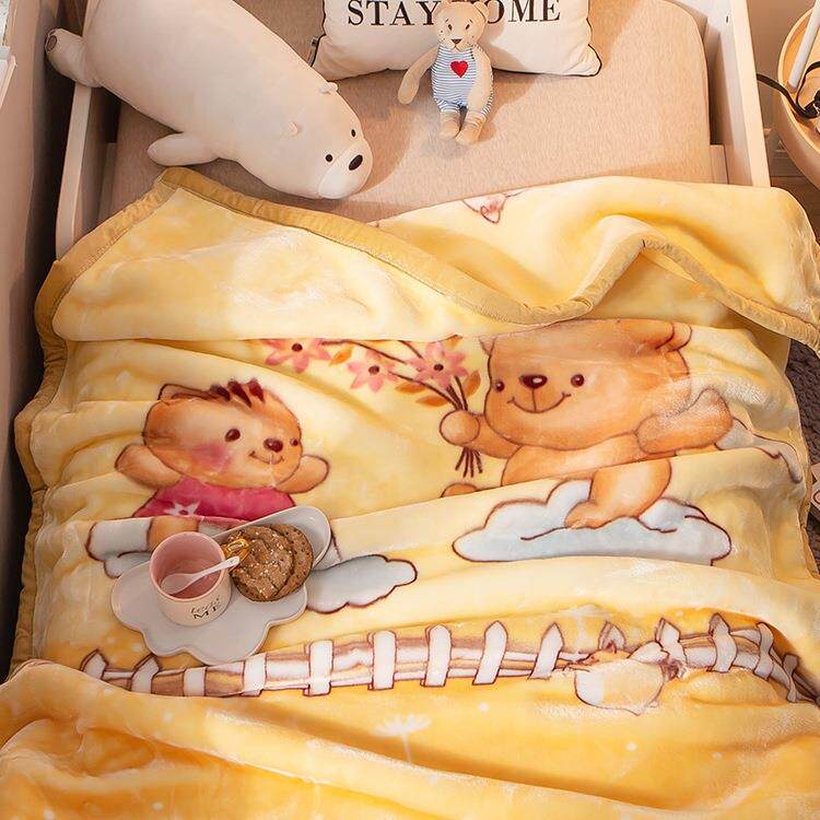 儿童婴F96MTSMH毛儿毯小被子双层毯加厚秋冬季新生瑚宝宝幼儿园午