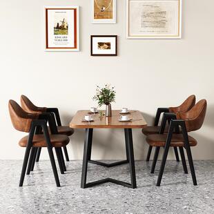 快餐桌椅组合餐店专用长方TON形饭桌子商用饮饭店小吃吃面馆古复