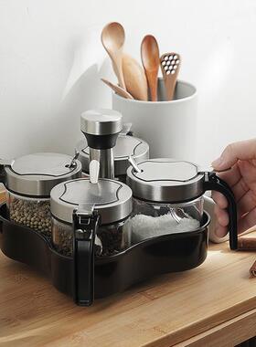 玻璃调精料瓶盒家调PDC用厨房组合套装油壶味全套佐料味盐调料罐