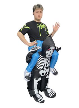 骷髅万充气服跨境爆款IIX圣节装扮搞怪道具骑行鬼人抱气人偶充服