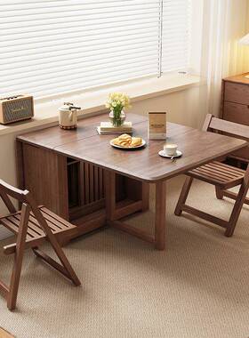 全实木折叠桌家小户型饭餐桌长方形餐桌叠椅可折叠折桌吃饭94309