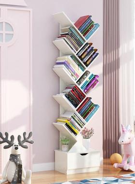 客简易小书架落地置物架厅儿童实一木书柜EFN子学生用家体靠墙阅