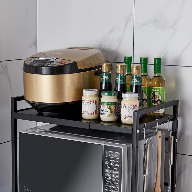 厨房置物伸缩架微波QUE炉子家用多架烤层台面微波炉架子箱架