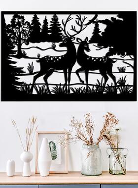 动物梅花鹿墙厅面装饰墙贴热客走廊卧39695室创意卖爆款家居