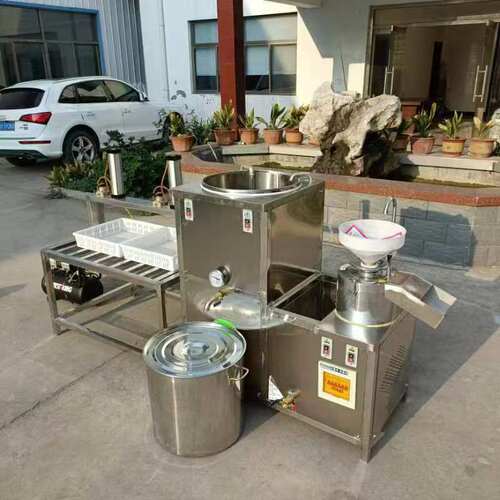 河北小型豆腐机全套设备 蒸汽加热煮浆机搭配气动压制全自动豆腐