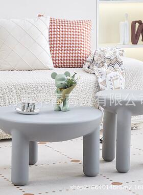 奶UTQ油风圆形茶几小户创型现代简厅家用圆桌约网红民宿意阳客台