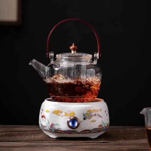 电陶炉煮动茶壶家用具耐热玻璃茶蒸茶壶QWX自烧水壶办小型茶公炉