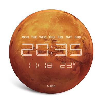 简多约客厅挂钟子DZA-0138功能家用时钟温度湿度静电音墙带钟