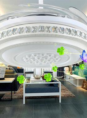 5新2寸水晶款LGB吊隐形扇灯现代新款大尺寸客厅餐扇灯卧风室吊扇