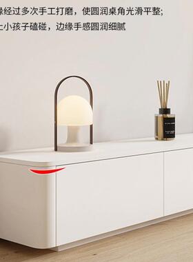 奶油CLK风实木电视柜茶轻几组合客奢厅白色地柜家用小户型电落地