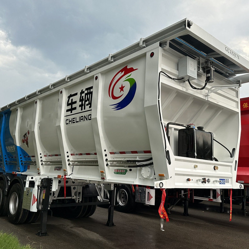 载80吨3道链条履带自卸半挂车