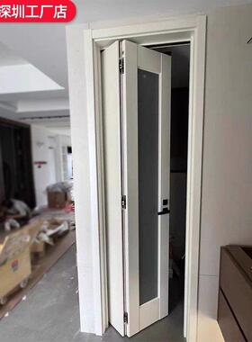 折叠门10872无轨道浴门室门厨叠房隐门卫生间木门厕所省空形间三