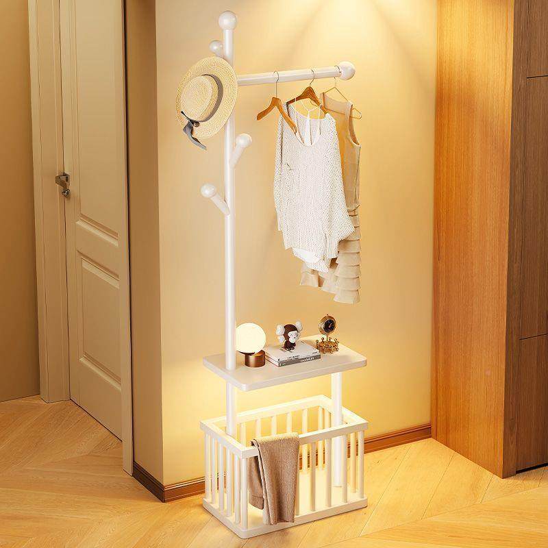 实木脏衣架落地衣架XUJ卧室可帽移动家用衣篓置物多功能收纳架挂