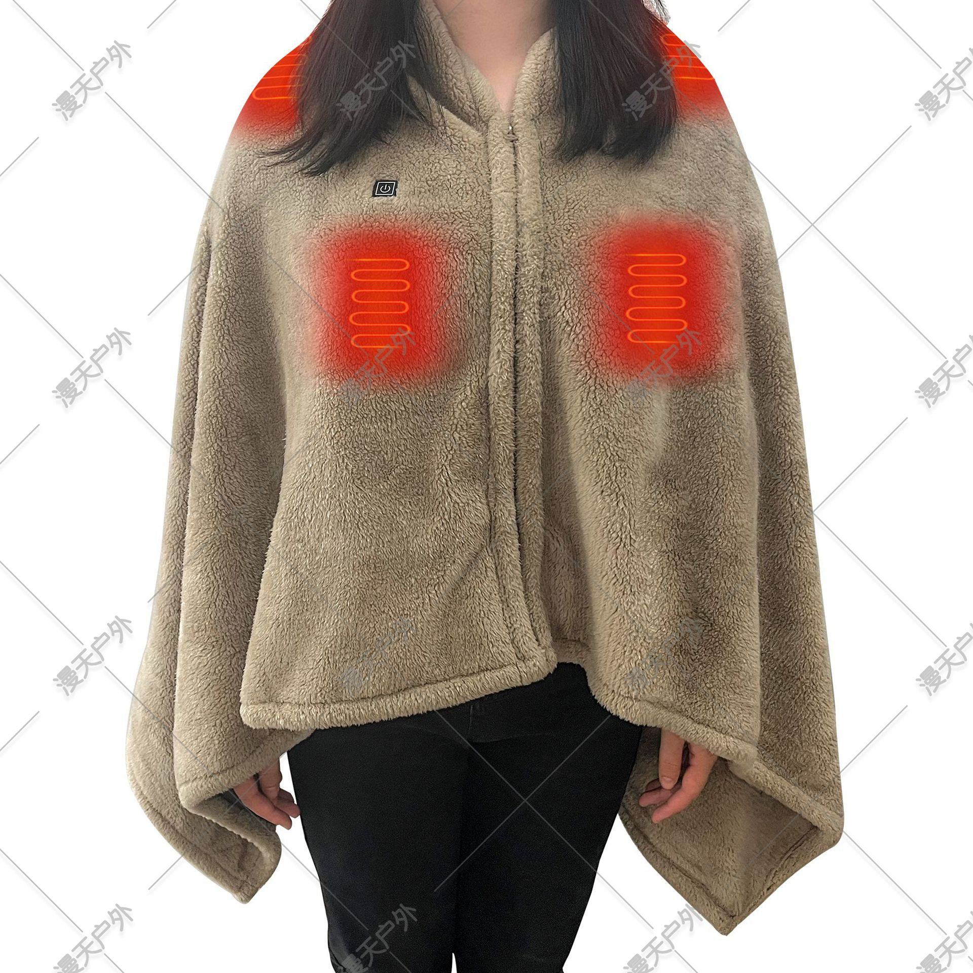 漫天秋冬保暖户外露营可加热披肩毯子家用防寒三档可调节发热毯子