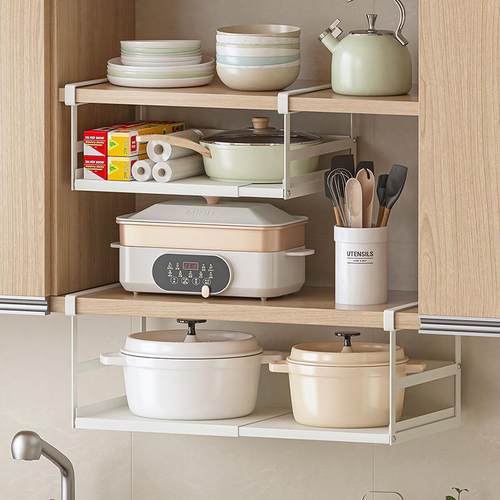 柜衣柜无品牌/打下挂篮可伸缩隔物板厨具免杂书收孔纳厨置物架层