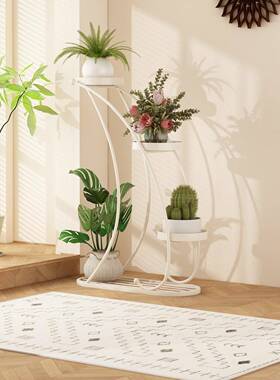 轻多室层花架内客厅架阳台多肉吊兰家用落68137地置物花盆铁艺展