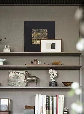 轻奢中式代间样板展示柜陈列搭配现装饰艺金术皮革鎏布艺RZP挂画