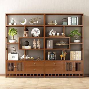 205款 博古架茶2酒柜子客厅摆放多宝阁紫KNE新砂壶展示柜 新柜中式