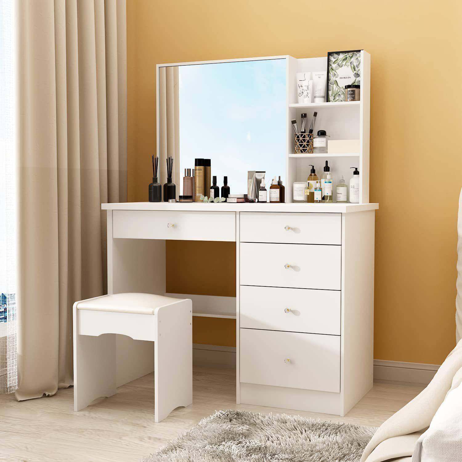 直量发大容储物清晰镜面化台妆纳柜现代梳妆台简收约带镜梳妆台,住宅家具,梳妆台/桌,淘宝优惠券,粉丝福利购,淘宝优惠卷