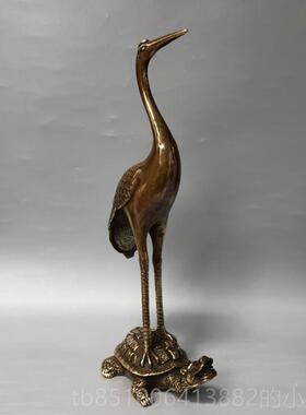 高档纯铜龟鹤仙鹤摆件装龟鹤延年寿长龟单踩龟家居客厅饰品祝寿鹤