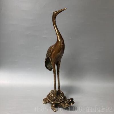 高档纯铜龟鹤仙鹤摆件装龟鹤延年寿长龟单踩龟家居客厅饰品祝寿鹤