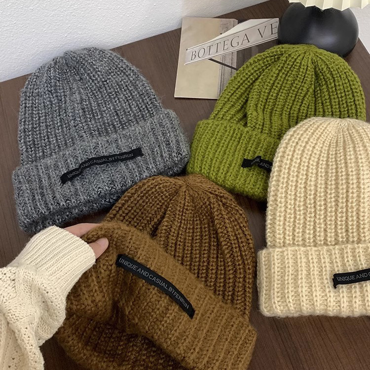 秋冬加厚粗毛线帽显脸小保暖