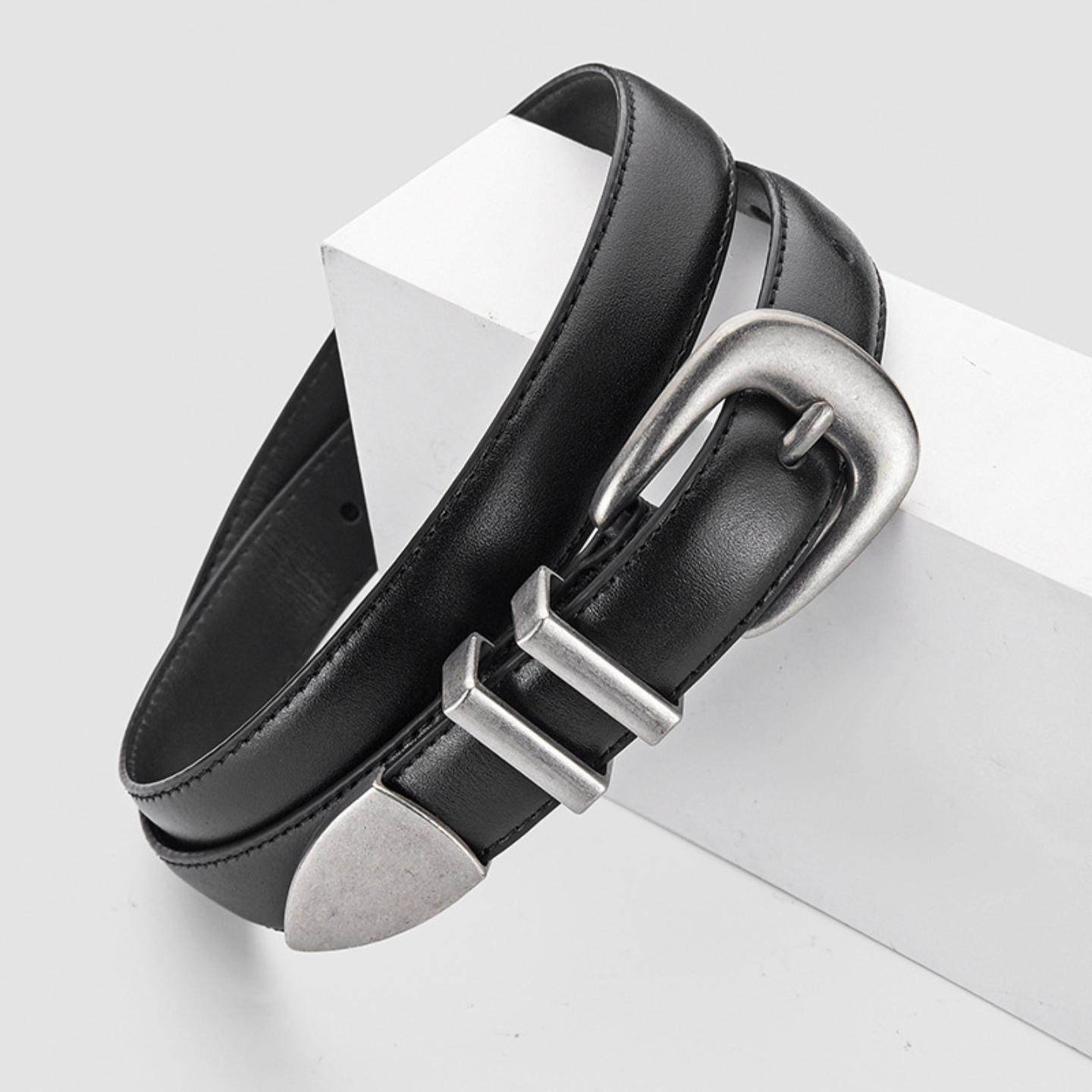 头层真皮女腰带马蹄扣显瘦百搭