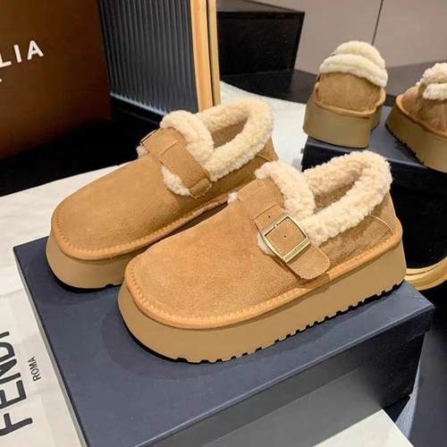 厚底勃肯女靴百搭加绒雪地鞋