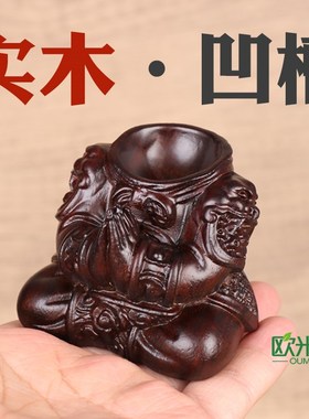 d010实木凹槽奇石底座悟空大圣半身人像猴头身体石头底托