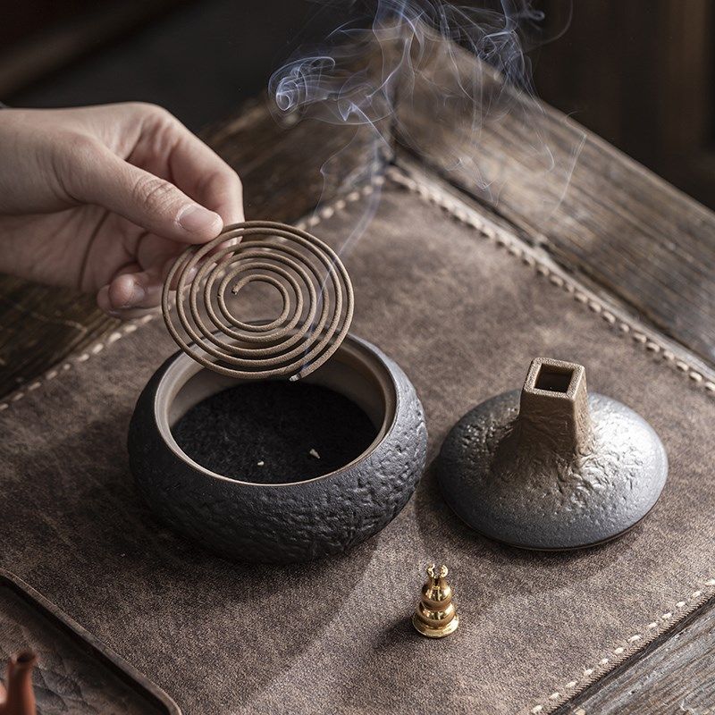 香器底座盘香陶瓷室内檀香沉香熏香炉茶道香托炉上香创意个性摆件,餐饮具,茶道/香炉,淘宝优惠券,粉丝福利购,淘宝优惠卷