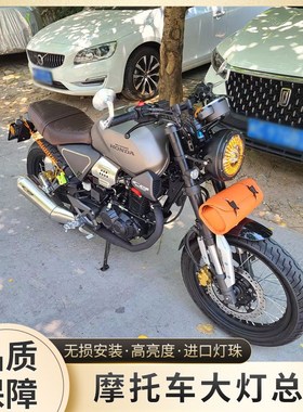 适用本田挚道190SS大灯400/190ss摩托车改装7寸LED天使眼复古大灯