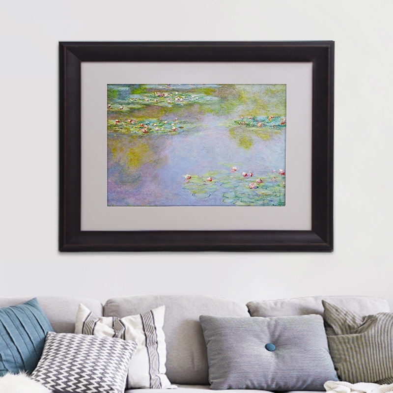 专业定制画框欧美式实木简约现代蓝色相框挂墙拼图手绘画配框卡纸