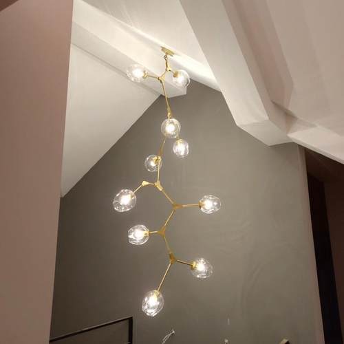 楼梯长吊灯现代简约大气北欧别墅客厅创意个性公寓复式楼灯具