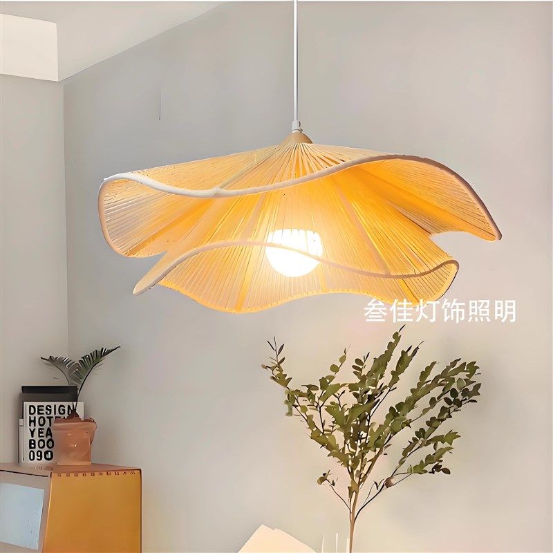 法式民宿复古中古风文艺术餐厅云朵吊灯具餐桌布艺主卧室吧台灯罩