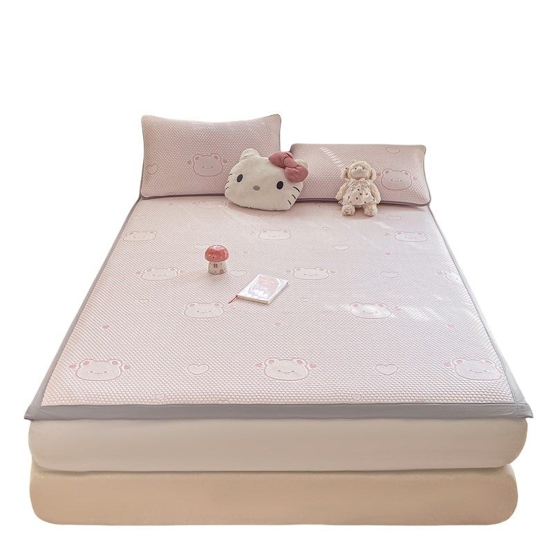 夏天冰豆豆凉席三件套床单席空调软席可水洗2025新款单人夏凉垫子,床上用品,冰丝席,淘宝优惠券,粉丝福利购,淘宝优惠卷