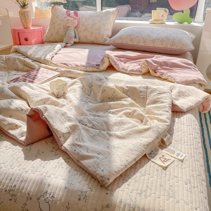 夏季7A夏凉被双层纱被子棉被芯空调被春秋被可机洗学生宿舍薄夏被,床上用品,化纤被,淘宝优惠券,粉丝福利购,淘宝优惠卷