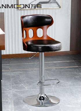 万慕吧台椅美式艺旋转高VM-1022脚吧台凳用轻奢木升降铁实酒吧家