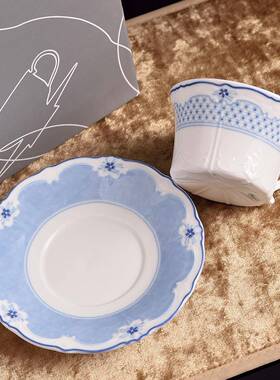 狮牌男爵夫人咖啡杯杯碟茶餐桌餐盘餐深HFB碗汤盘蓝餐具家用西色
