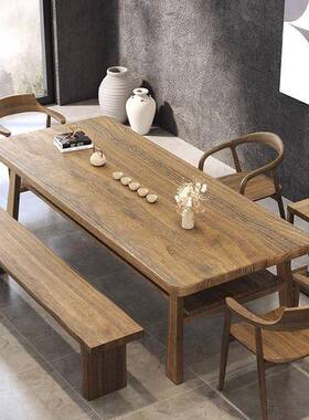 新式实木大板WVL茶家用泡茶桌茶室桌简约中会议桌大型禅意原木办